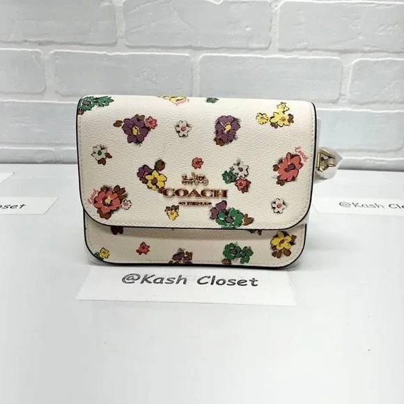 Coach Mini Brynn Crossbody With Spaced Floral Field Print Gold Chalk Multi - Picture 12 of 12